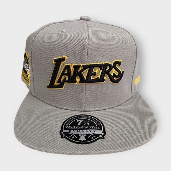 Mitchell & Ness Los Angeles Lakers 50th Anniversary Gray Fitted Hat size 7 1/4 - Picture 1 of 11